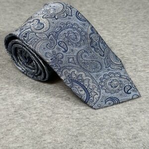 HASPEL 100% Silk Blue Paisley Classic Men's Tie 57 X 3.25 in